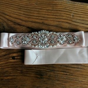 Rose Rose Gold Bridal Sash
